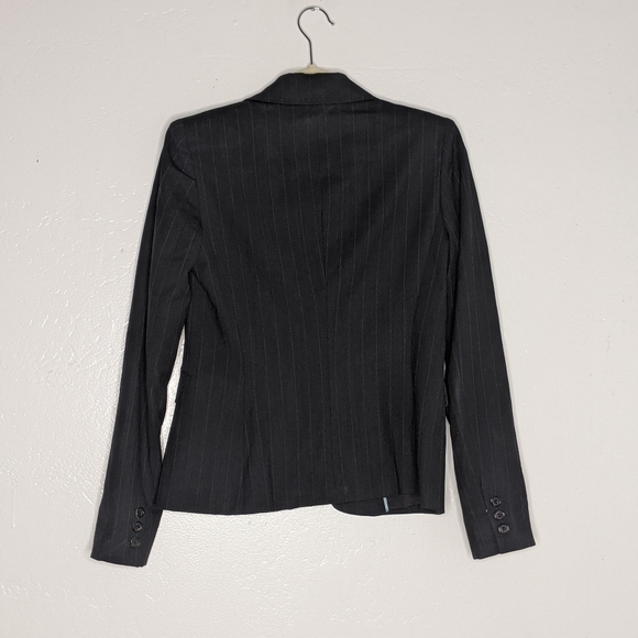 Elie Tahari Pin Stripe Button Front Blazer Grey - Picture 4 of 11